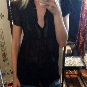 Free people sheer black tunic